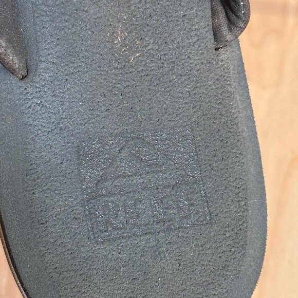 Reef Cushion Dawn Grey Leather Flip Flops EVA Rubber Outsole Sandals Size Mens 8 - Picture 13 of 14